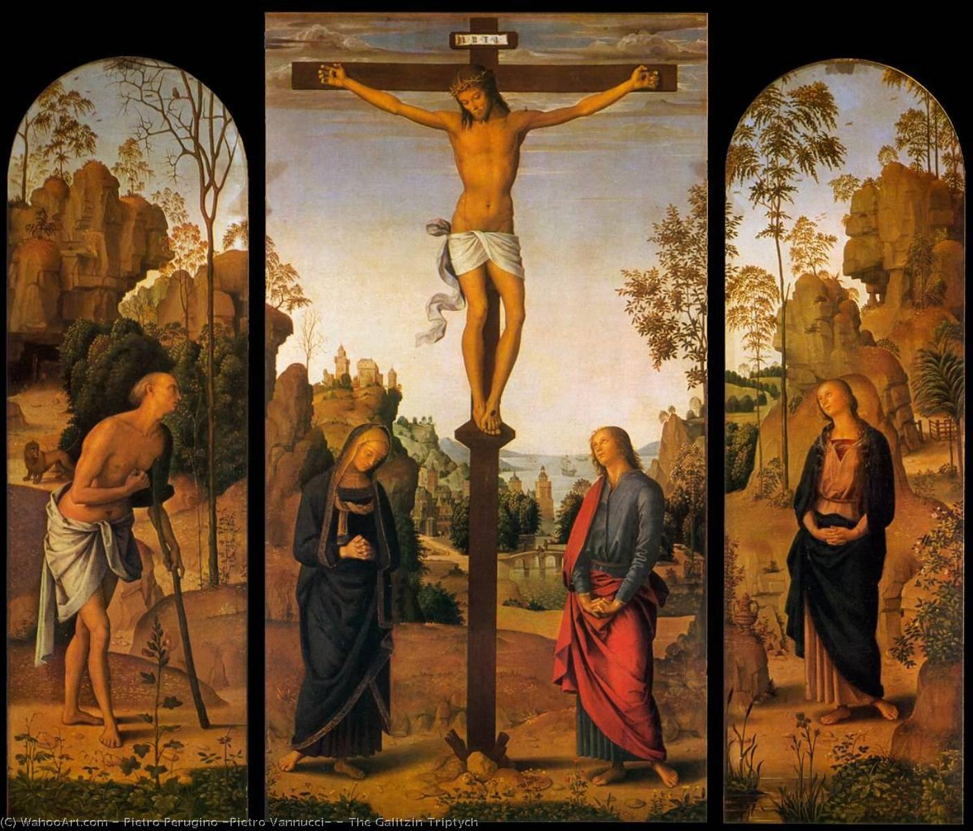 Wikioo.org – La Enciclopedia de las Bellas Artes - Pintura, Obras de arte de Pietro Perugino (Pietro Vannucci) - el galitzin tríptico