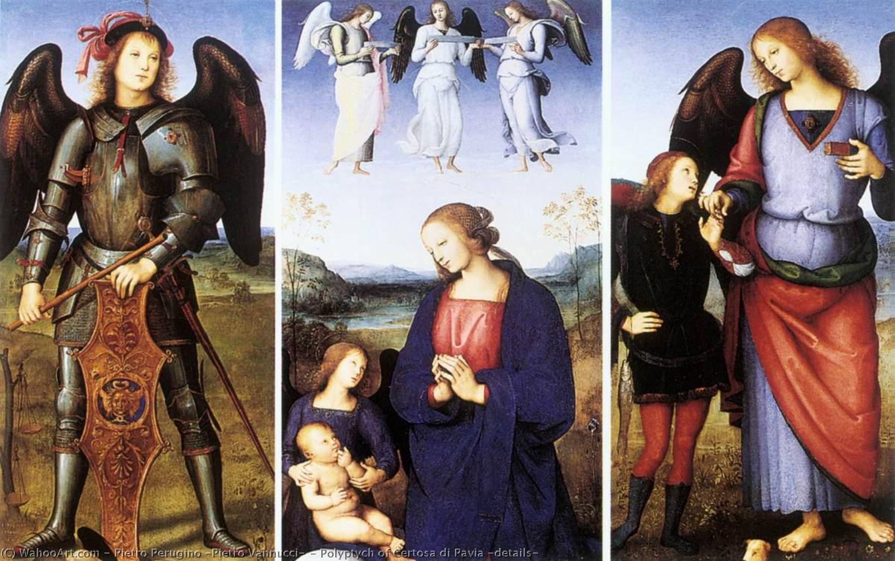 Wikioo.org - The Encyclopedia of Fine Arts - Painting, Artwork by Pietro Perugino (Pietro Vannucci) - Polyptych of Certosa di Pavia (details)