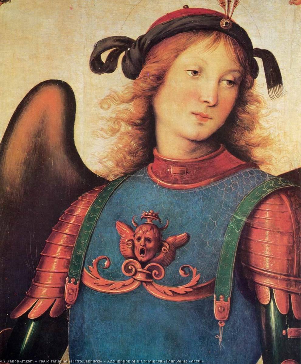 Wikioo.org – L'Encyclopédie des Beaux Arts - Peinture, Oeuvre de Pietro Perugino (Pietro Vannucci) - assomption de la vierge avec quatre Saints ( détail )