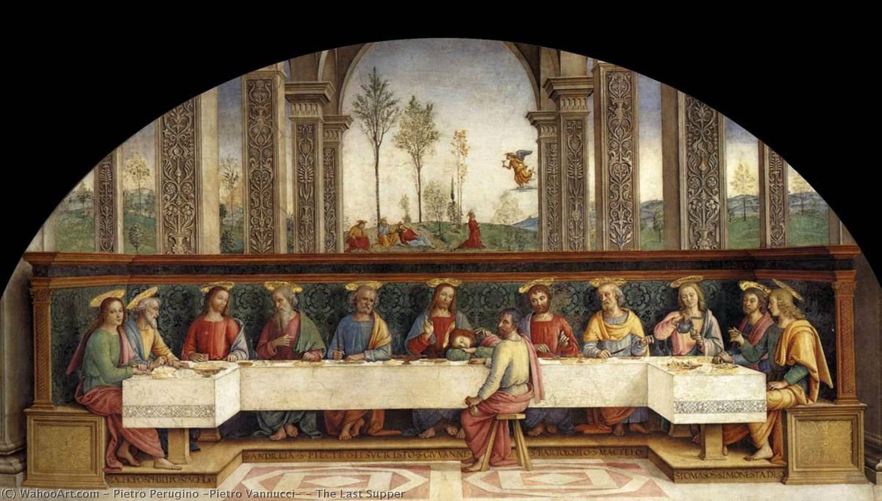 Wikioo.org - สารานุกรมวิจิตรศิลป์ - จิตรกรรม Pietro Perugino (Pietro Vannucci) - The Last Supper