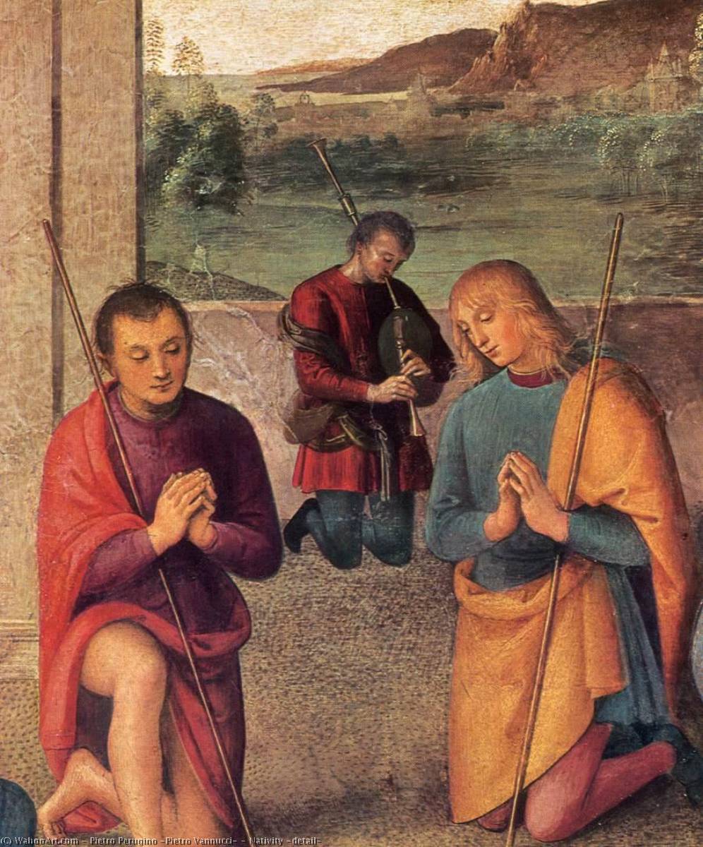 Wikioo.org – La Enciclopedia de las Bellas Artes - Pintura, Obras de arte de Pietro Perugino (Pietro Vannucci) - Navidad Detalle
