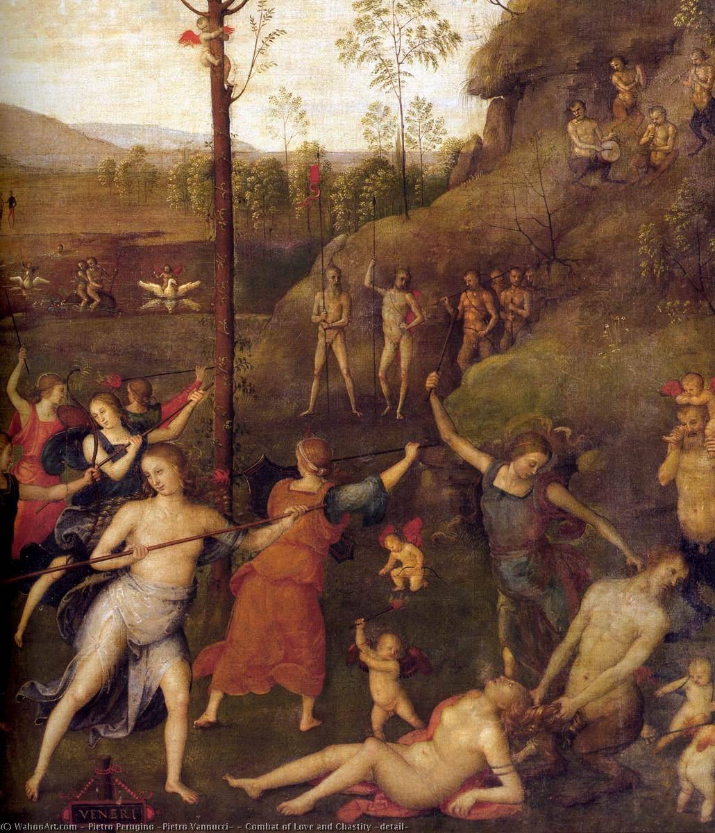 Wikioo.org - Bách khoa toàn thư về mỹ thuật - Vẽ tranh, Tác phẩm nghệ thuật Pietro Perugino (Pietro Vannucci) - Combat of Love and Chastity (detail)
