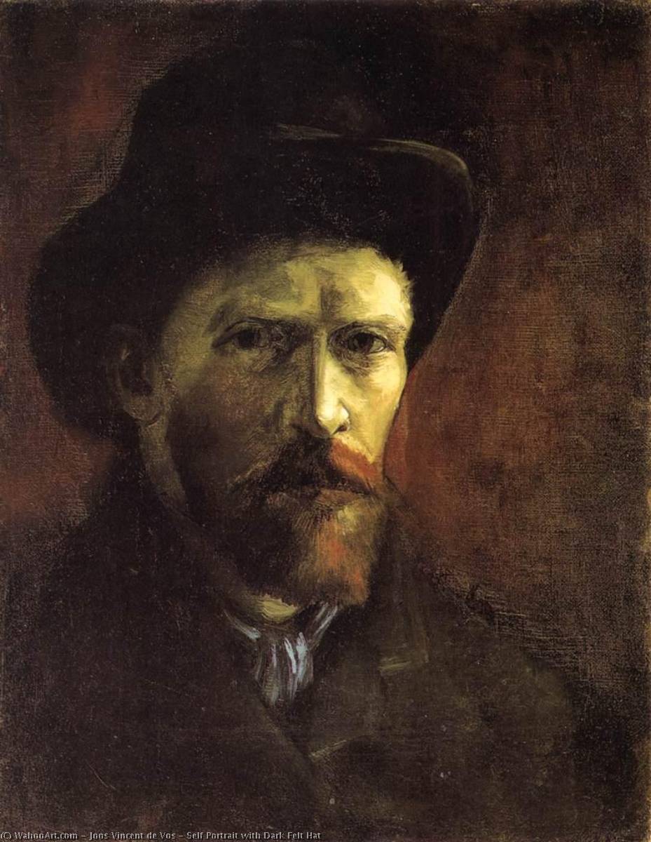 Wikioo.org – L'Encyclopédie des Beaux Arts - Peinture, Oeuvre de Joos Vincent De Vos - auto portrait avec foncé  sentir  chapeau