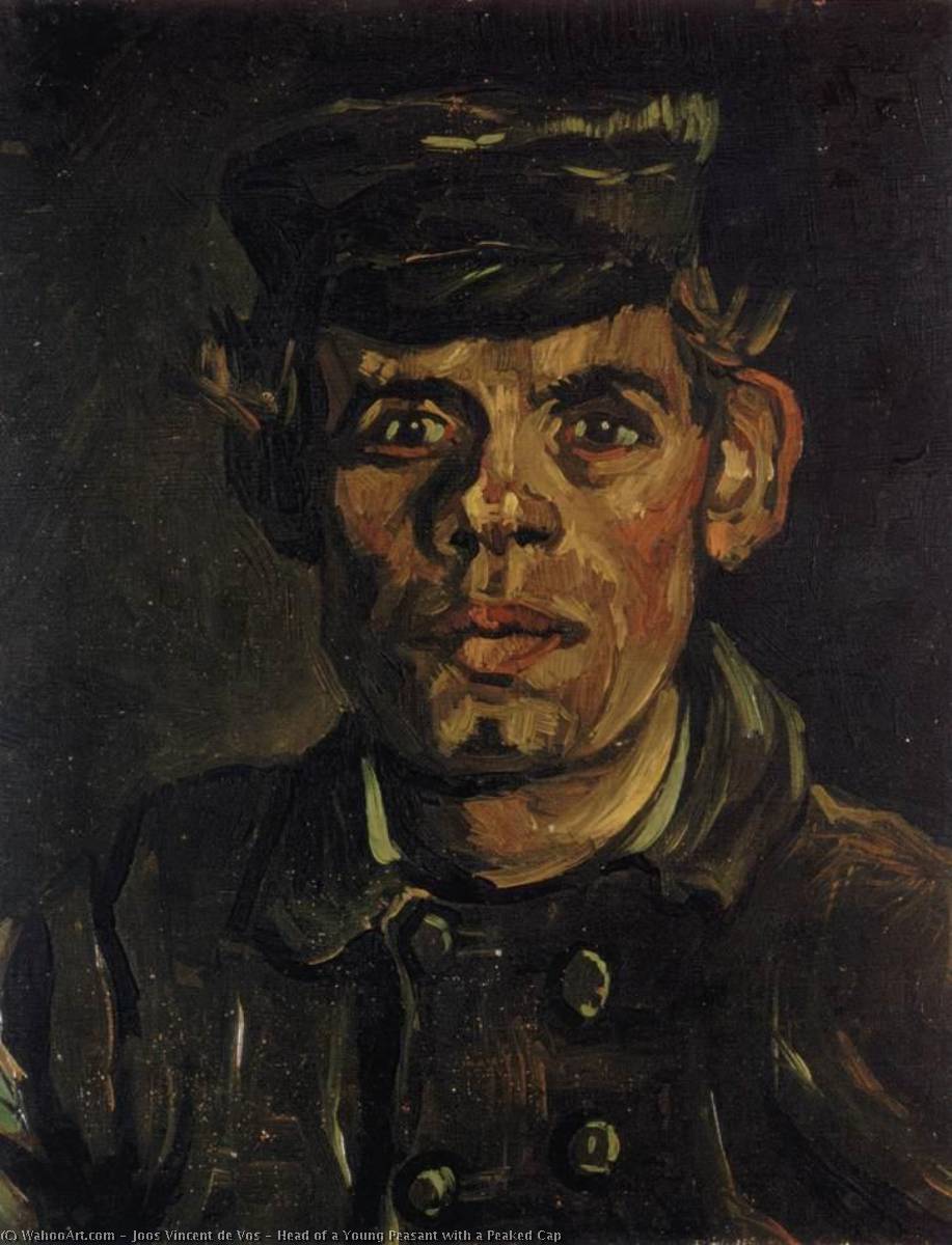 Wikioo.org - The Encyclopedia of Fine Arts - Painting, Artwork by Joos Vincent De Vos - Head of a Young Peasant with a Peaked Cap