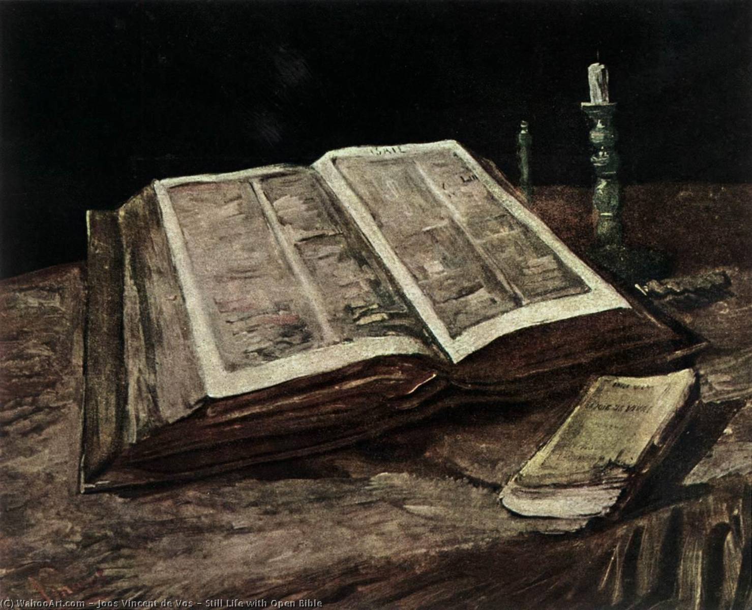 Wikioo.org - The Encyclopedia of Fine Arts - Painting, Artwork by Joos Vincent De Vos - Still Life with Open Bible