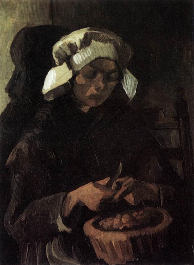 Wikioo.org - The Encyclopedia of Fine Arts - Painting, Artwork by Joos Vincent De Vos - Peasant Woman Peeling Potatoes