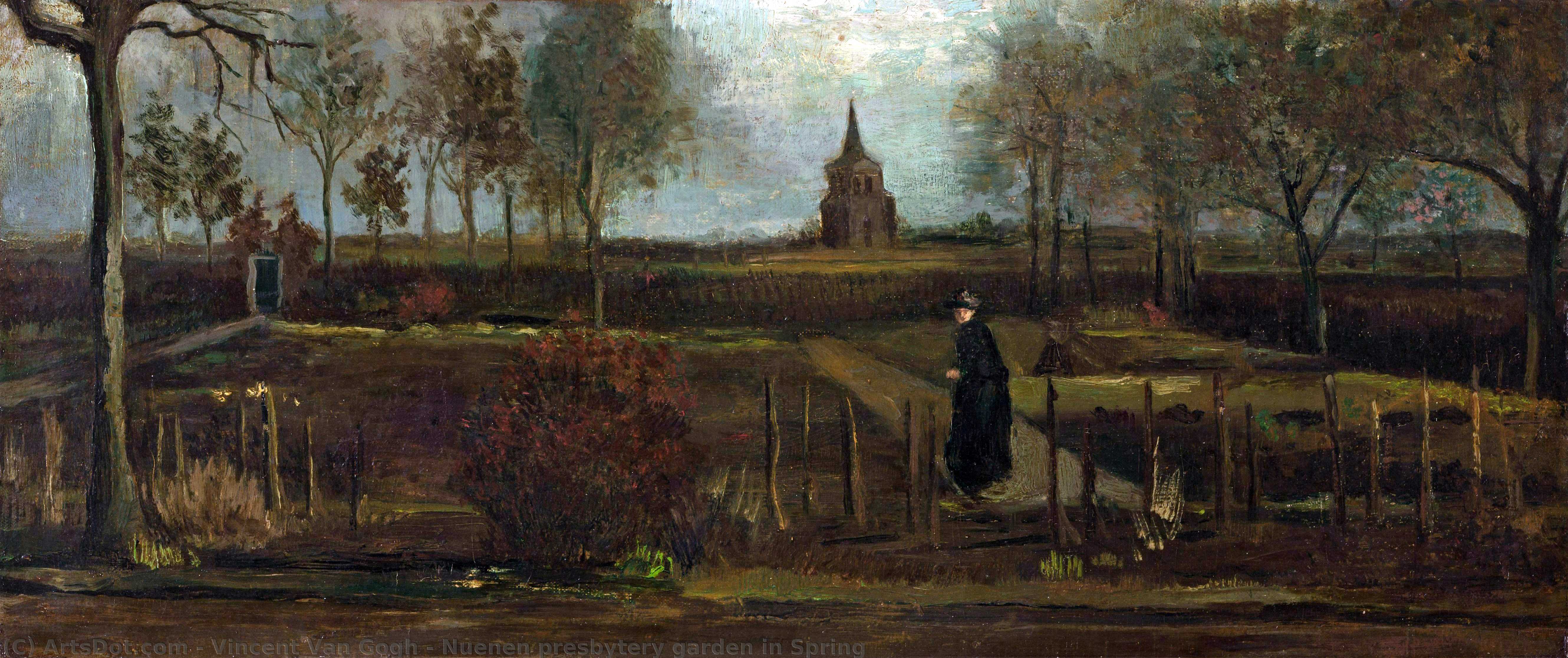Wikioo.org – L'Enciclopedia delle Belle Arti - Pittura, Opere di Vincent Van Gogh - Presbiterio di nuenen giardino in primavera