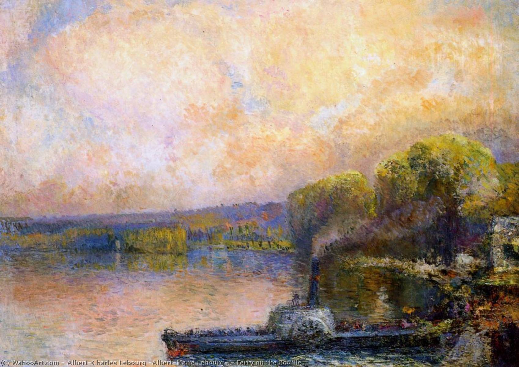 WikiOO.org - Encyclopedia of Fine Arts - Festés, Grafika Albert-Charles Lebourg (Albert-Marie Lebourg) - Ferry on the Bouille