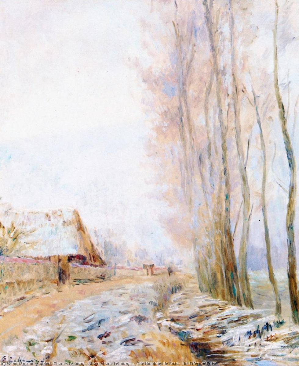 Wikioo.org - The Encyclopedia of Fine Arts - Painting, Artwork by Albert-Charles Lebourg (Albert-Marie Lebourg) - The Hondouville Road, the Effect of Frost