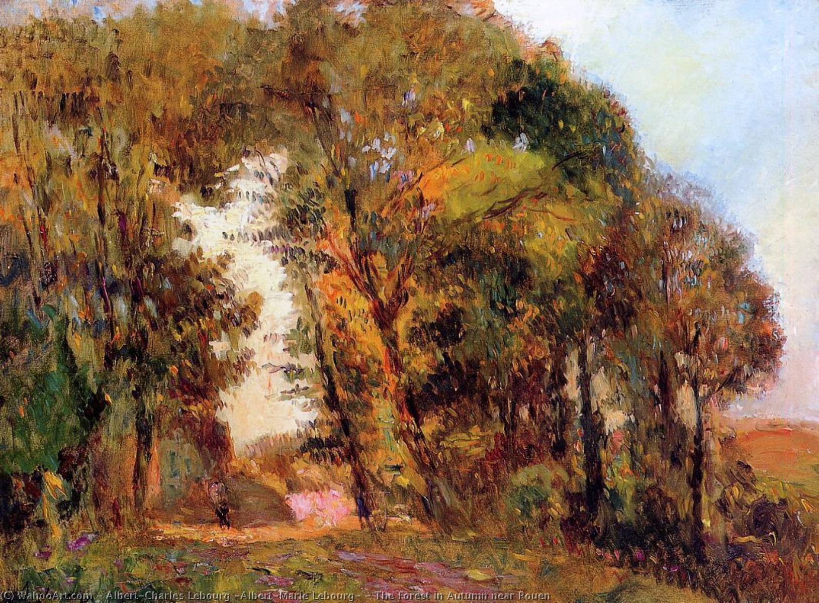 WikiOO.org - Enciclopédia das Belas Artes - Pintura, Arte por Albert-Charles Lebourg (Albert-Marie Lebourg) - The Forest in Autumn near Rouen