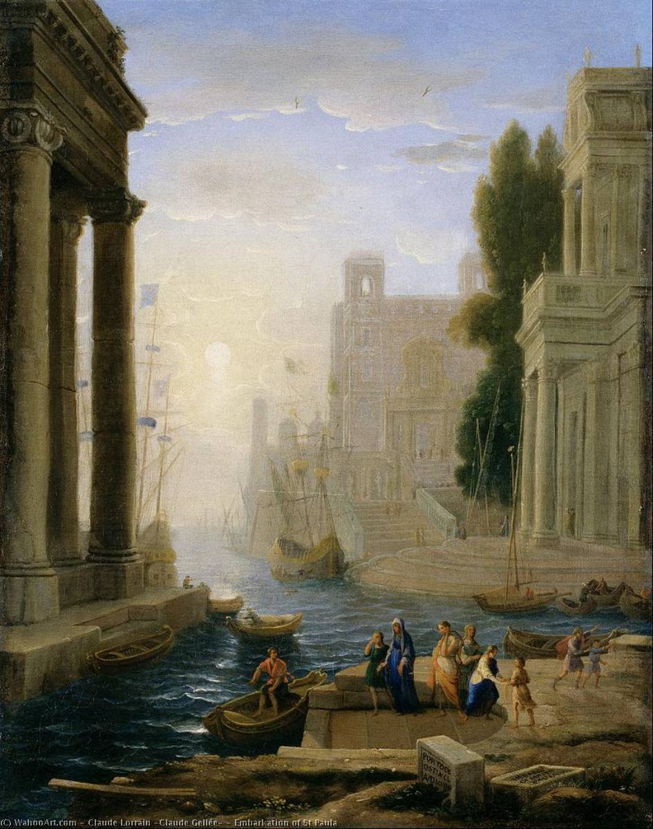 Wikioo.org - The Encyclopedia of Fine Arts - Painting, Artwork by Claude Lorrain (Claude Gellée) - Embarkation of St Paula