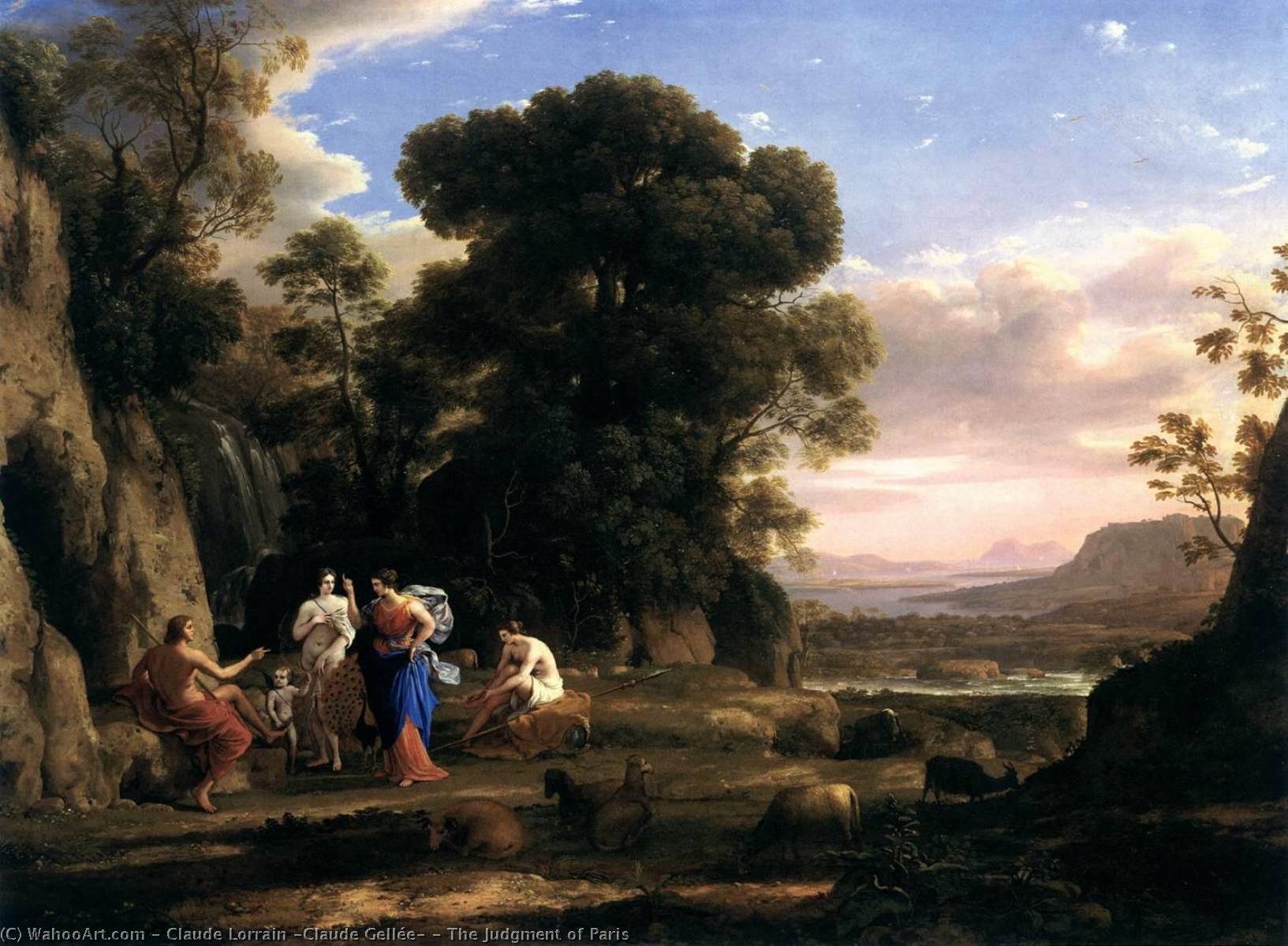Wikioo.org – L'Encyclopédie des Beaux Arts - Peinture, Oeuvre de Claude Lorrain (Claude Gellée) - le jugement de paris