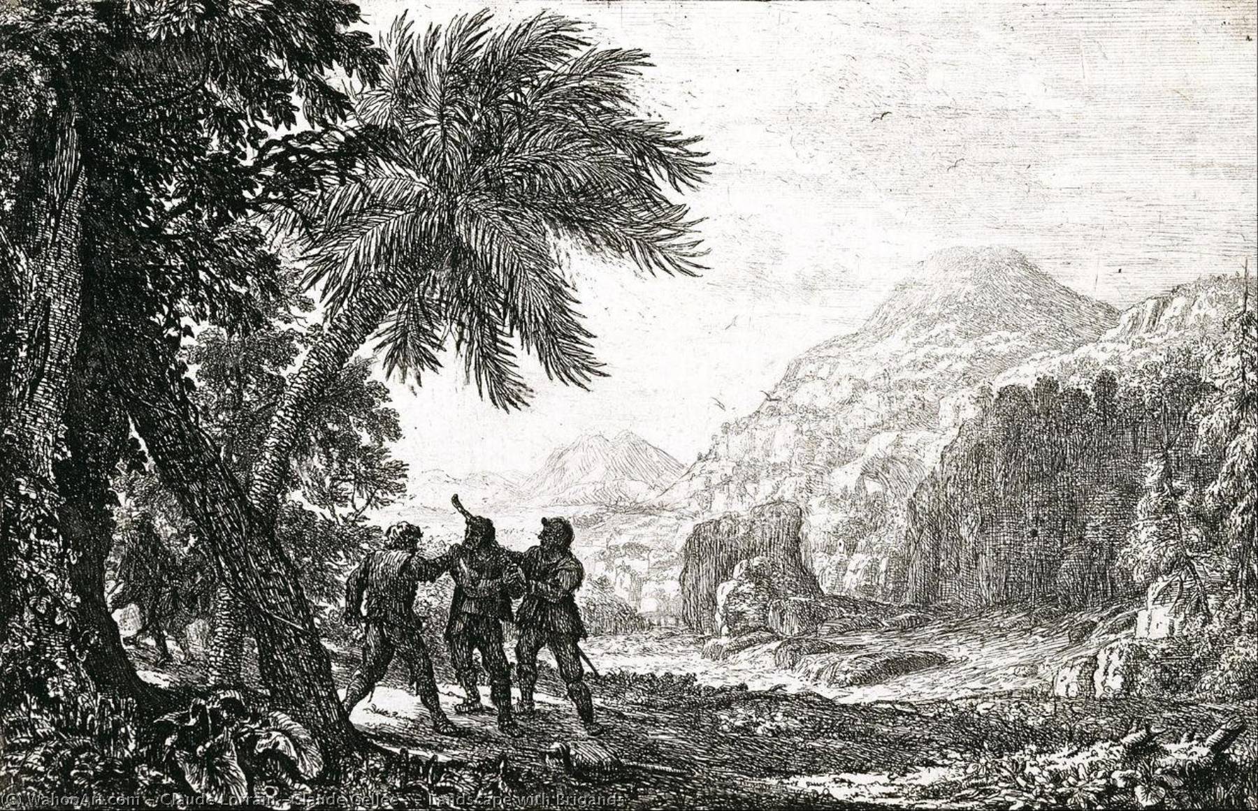 WikiOO.org - Encyclopedia of Fine Arts - Maľba, Artwork Claude Lorrain (Claude Gellée) - Landscape with Brigands