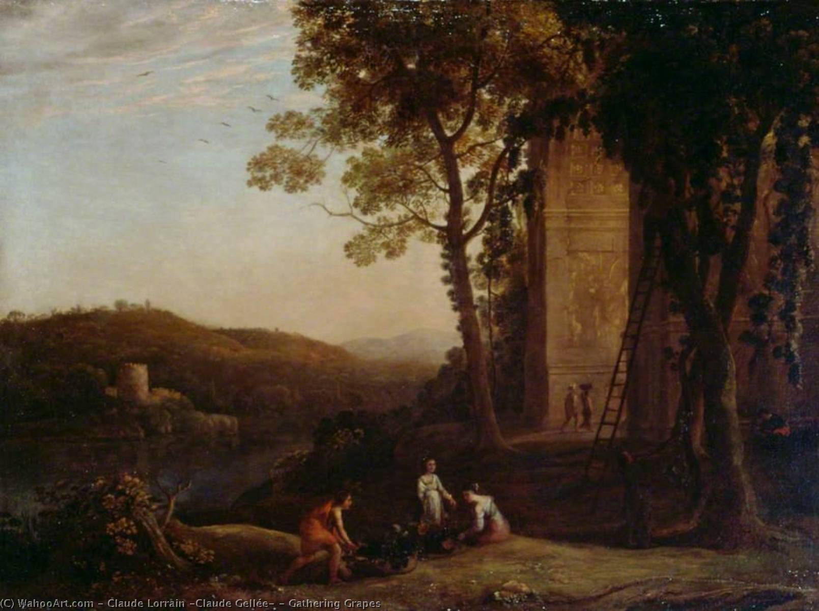 Wikioo.org - The Encyclopedia of Fine Arts - Painting, Artwork by Claude Lorrain (Claude Gellée) - Gathering Grapes