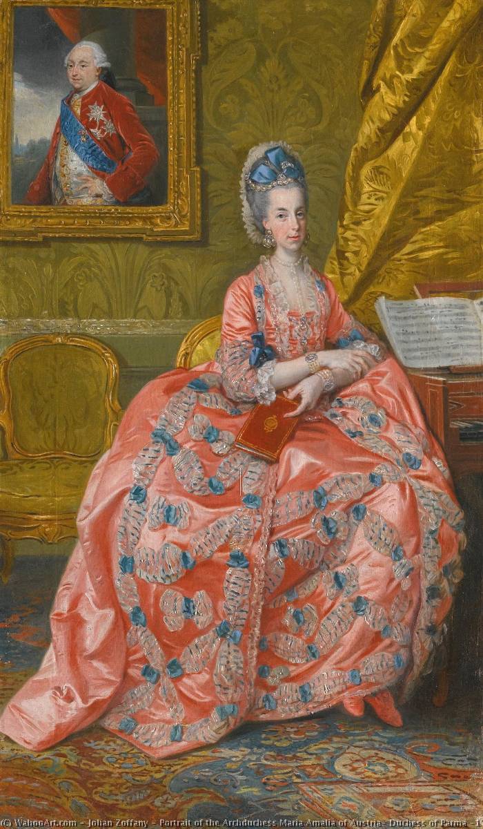 Wikioo.org - The Encyclopedia of Fine Arts - Painting, Artwork by Johann Zoffany - Portrait of the Archduchess Maria Amalia of Austria, Duchess of Parma (1746 1804)