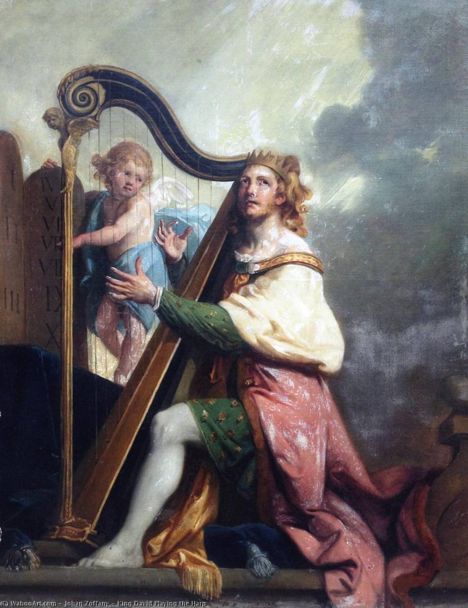 Wikioo.org - The Encyclopedia of Fine Arts - Painting, Artwork by Johann Zoffany - King David Playing the Harp