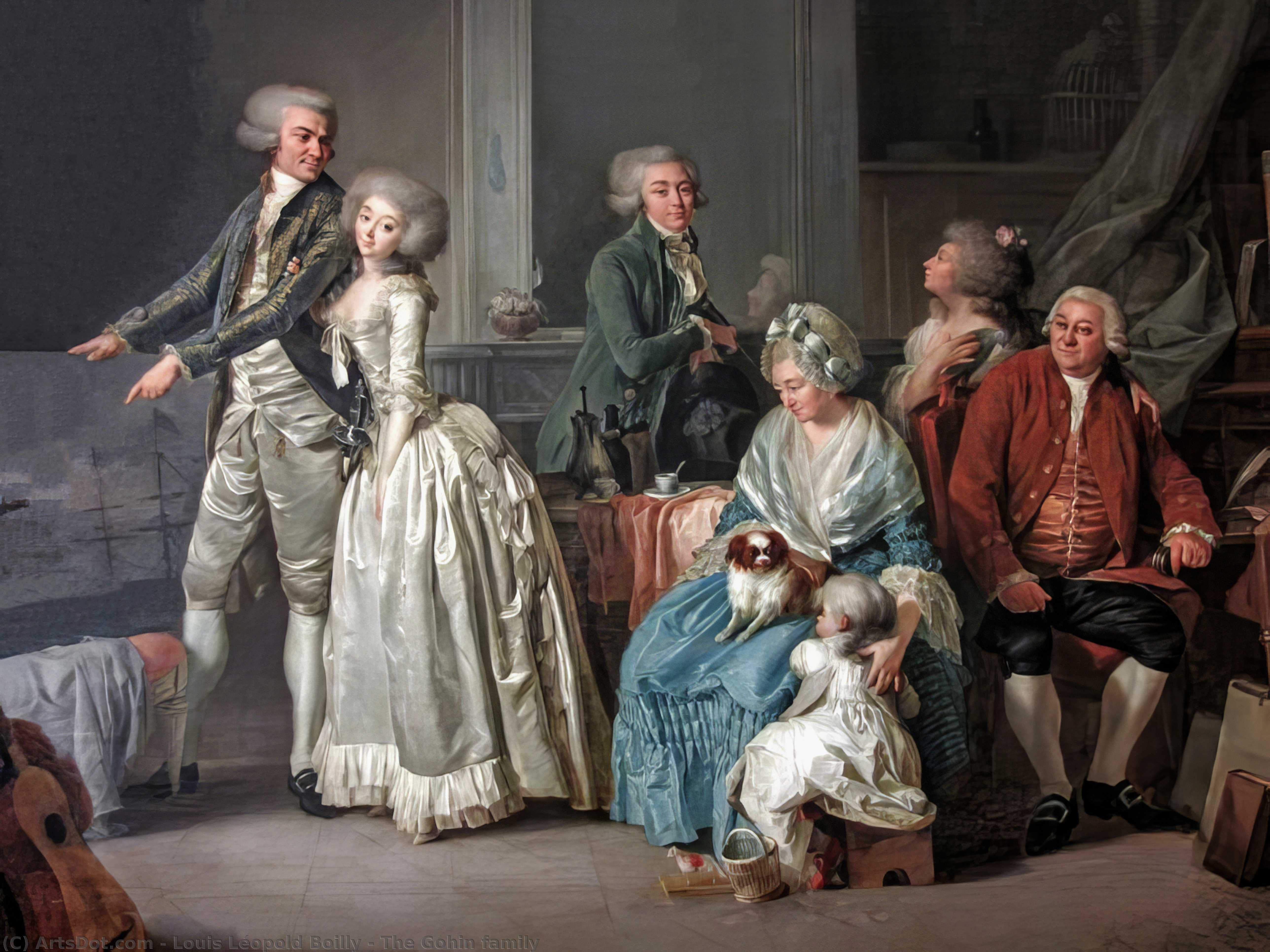 Wikioo.org - The Encyclopedia of Fine Arts - Painting, Artwork by Louis Léopold Boilly - La famille Gohin