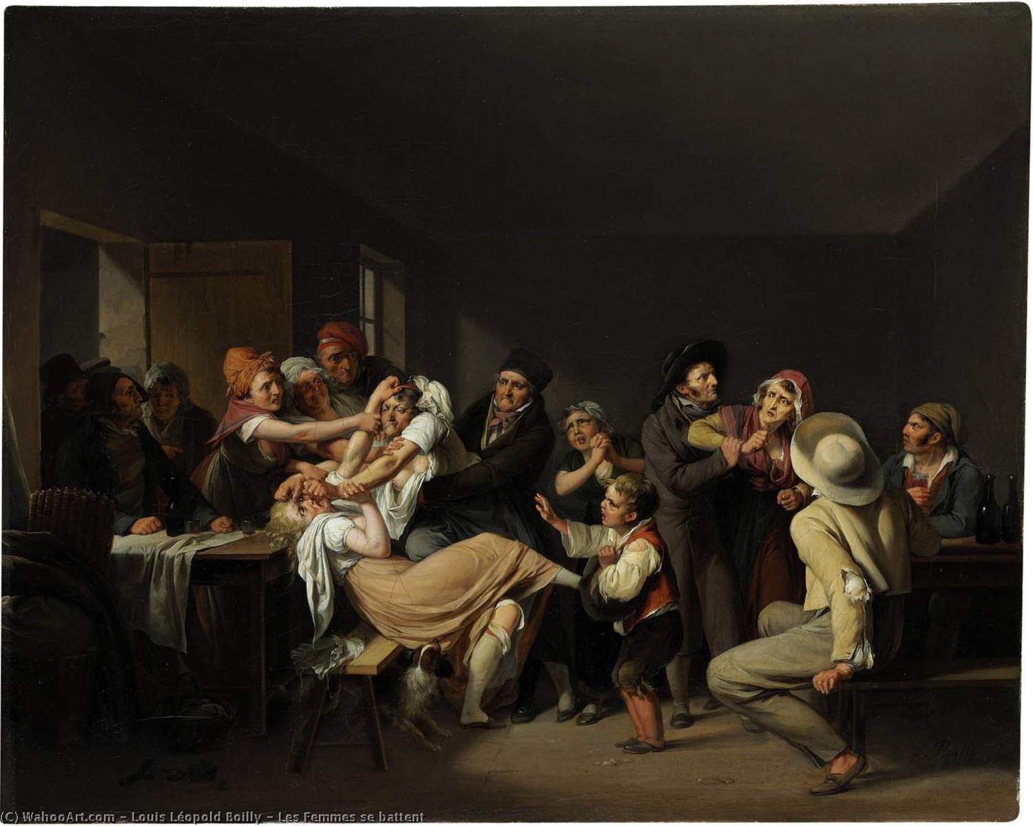 Wikioo.org - The Encyclopedia of Fine Arts - Painting, Artwork by Louis Léopold Boilly - Les Femmes se battent