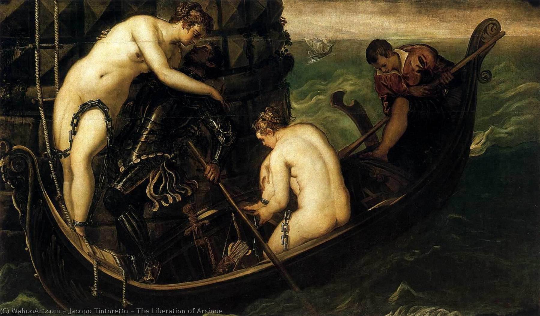 WikiOO.org – 美術百科全書 - 繪畫，作品 Jacopo Tintoretto - 解放 的  阿尔西诺伊