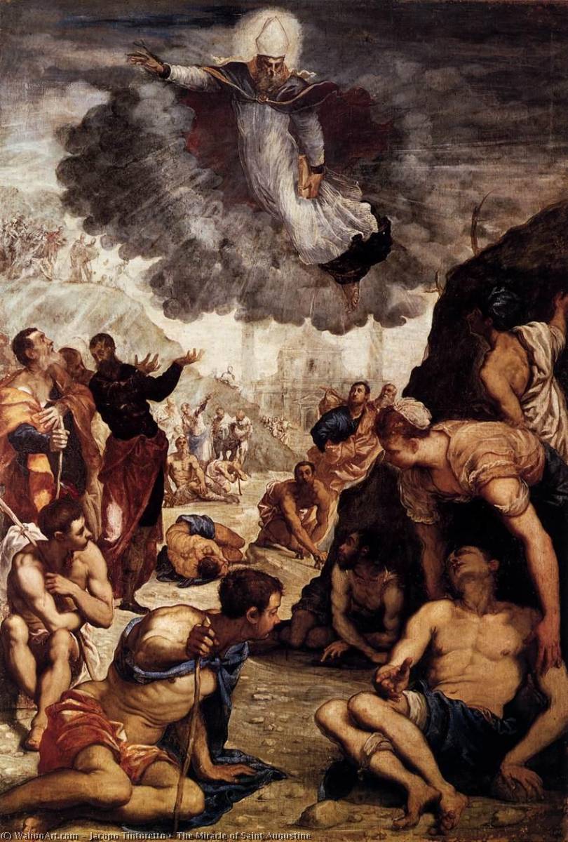 WikiOO.org - 百科事典 - 絵画、アートワーク Jacopo Tintoretto - 奇跡 の  聖人  アウグスティヌス
