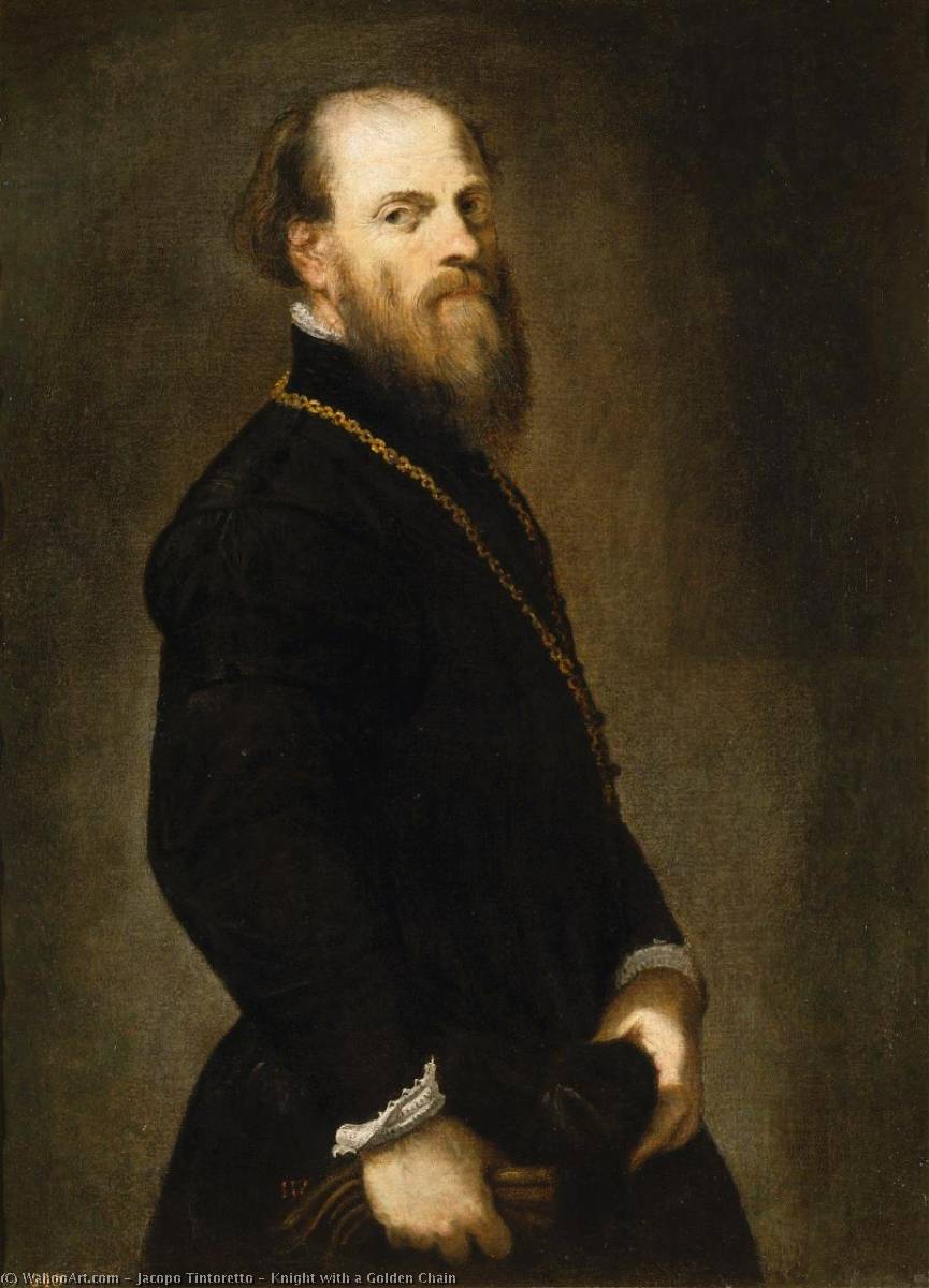 Wikioo.org - The Encyclopedia of Fine Arts - Painting, Artwork by Jacopo Tintoretto - Knight with a Golden Chain