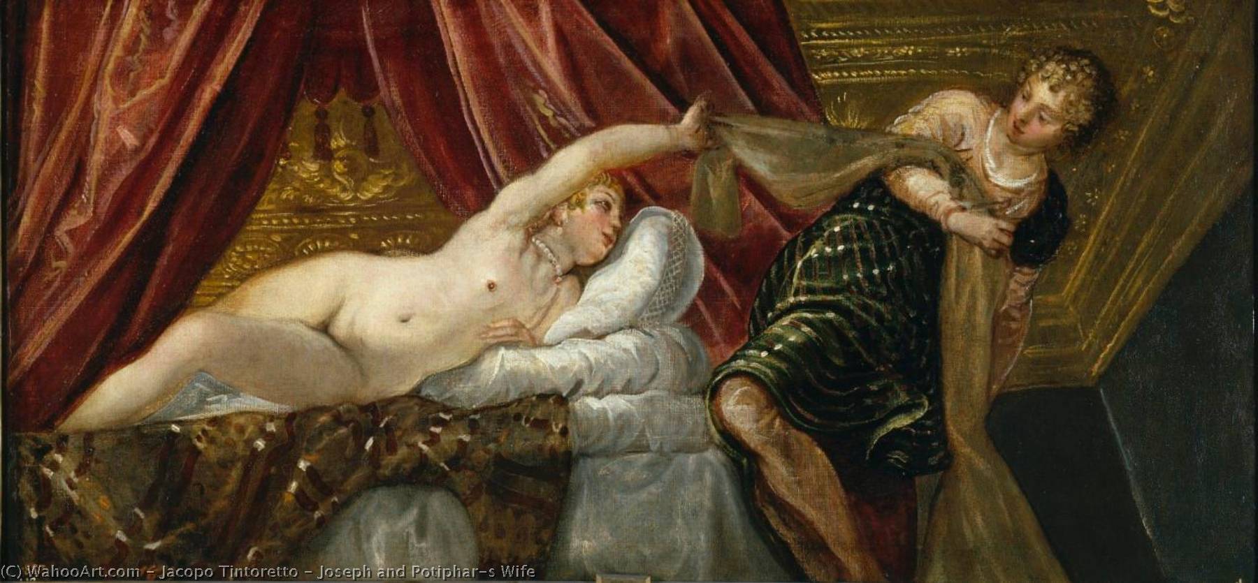 Wikioo.org - สารานุกรมวิจิตรศิลป์ - จิตรกรรม Jacopo Tintoretto - Joseph and Potiphar's Wife