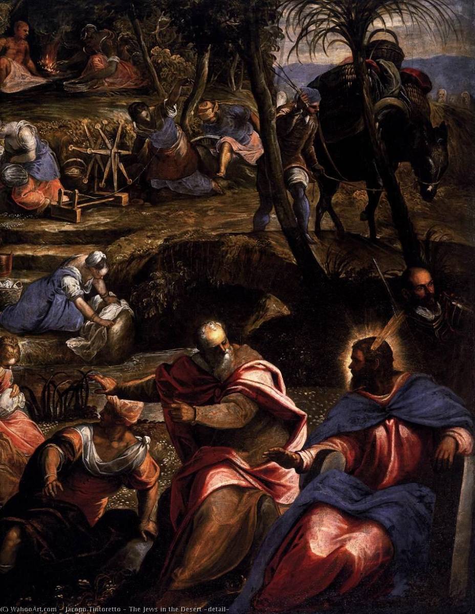Wikioo.org - The Encyclopedia of Fine Arts - Painting, Artwork by Jacopo Tintoretto - The Jews in the Desert (detail)