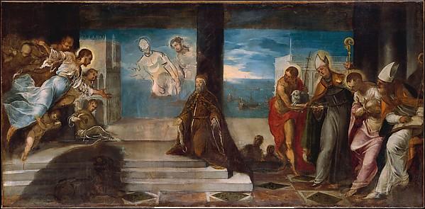 Wikioo.org – La Enciclopedia de las Bellas Artes - Pintura, Obras de arte de Jacopo Tintoretto - dux alvise Mocenigo ( 1507 1577 ) Presentado a la Redentor