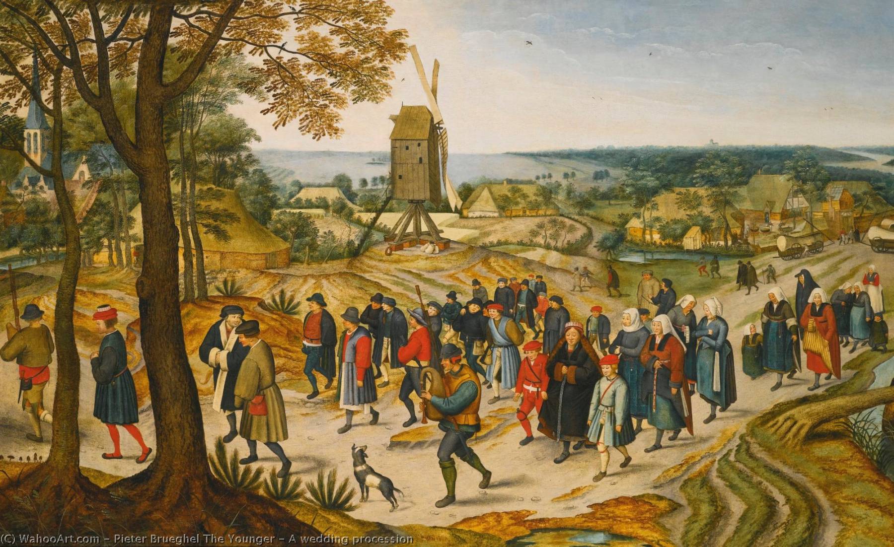 Wikioo.org - The Encyclopedia of Fine Arts - Painting, Artwork by Pieter Brueghel The Younger - A wedding procession