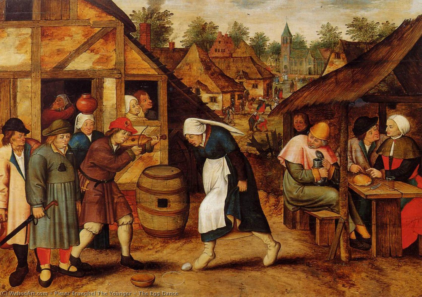 Wikioo.org - สารานุกรมวิจิตรศิลป์ - จิตรกรรม Pieter Brueghel The Younger - The Egg Dance