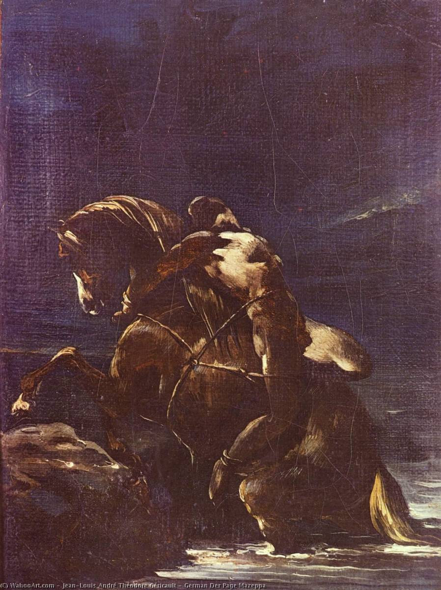 Wikioo.org - The Encyclopedia of Fine Arts - Painting, Artwork by Jean-Louis André Théodore Géricault - German Der Page Mazeppa