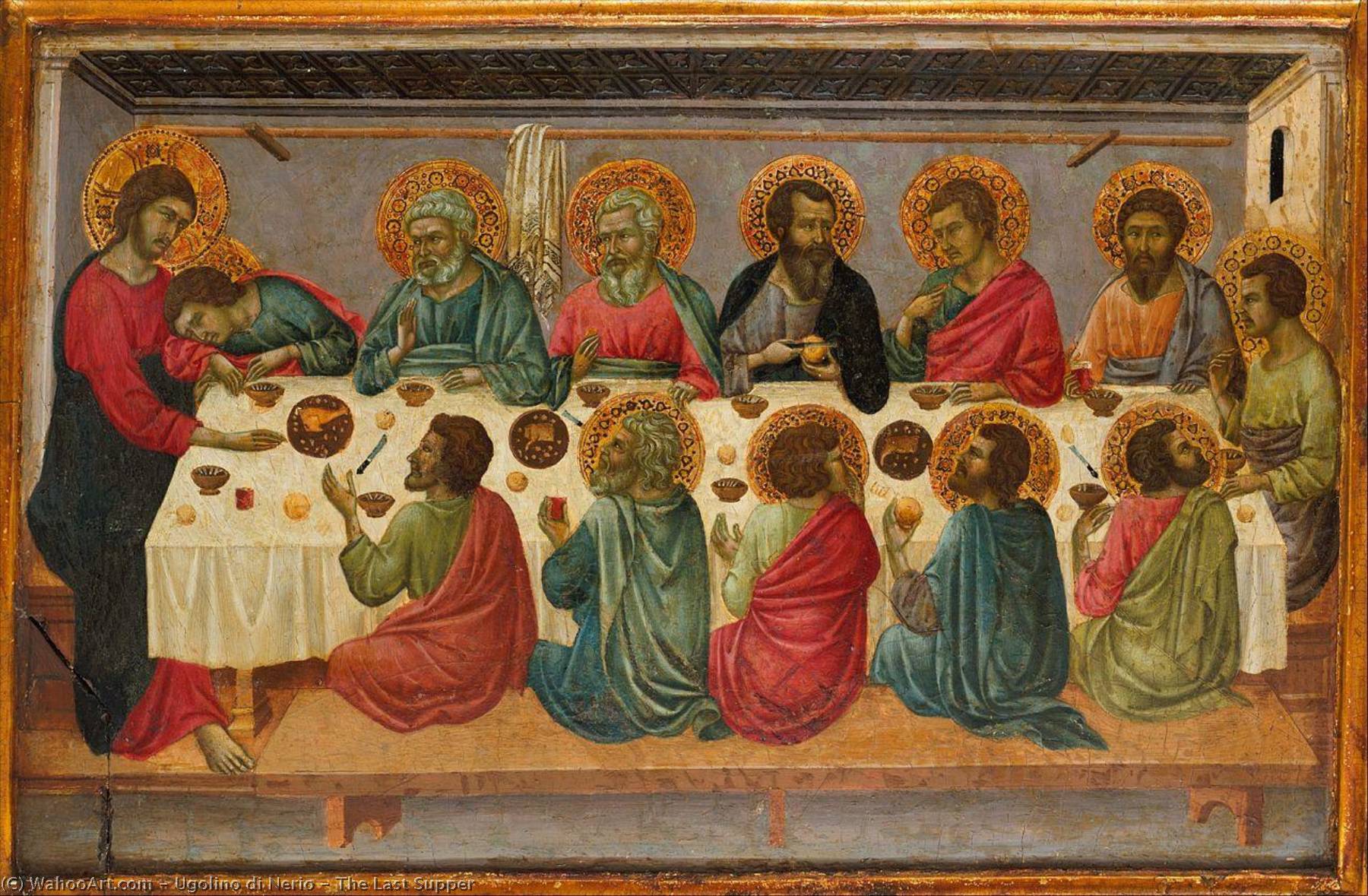 Wikioo.org - The Encyclopedia of Fine Arts - Painting, Artwork by Ugolino Di Nerio - The Last Supper
