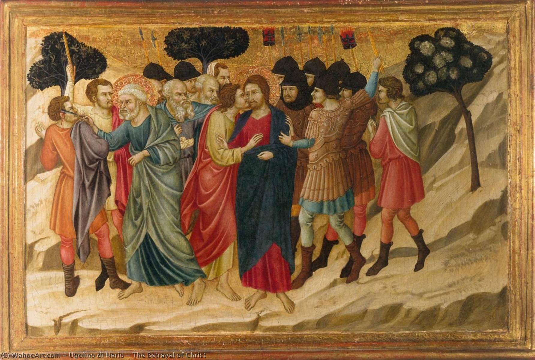 WikiOO.org - Güzel Sanatlar Ansiklopedisi - Resim, Resimler Ugolino Di Nerio - The Betrayal of Christ