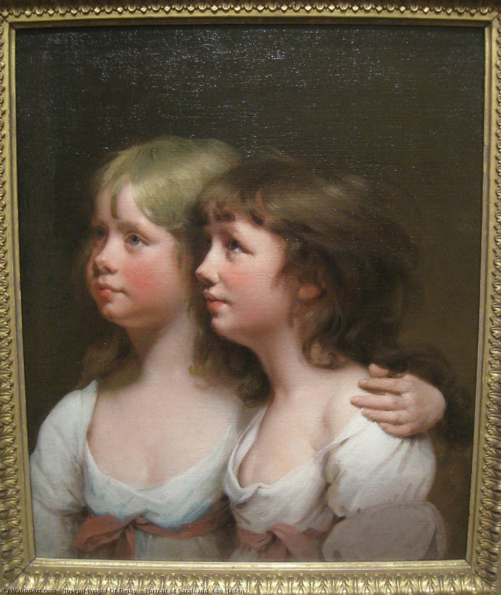 WikiOO.org – 美術百科全書 - 繪畫，作品 Joseph Wright Of Derby - 肖像 莎拉  和  安  海登