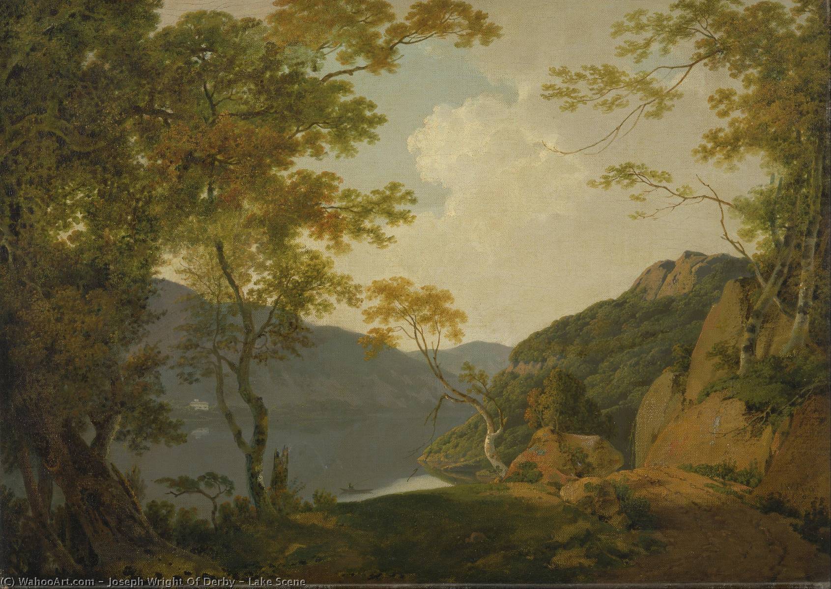 Wikioo.org - The Encyclopedia of Fine Arts - Painting, Artwork by Joseph Wright Of Derby - Lake Scene