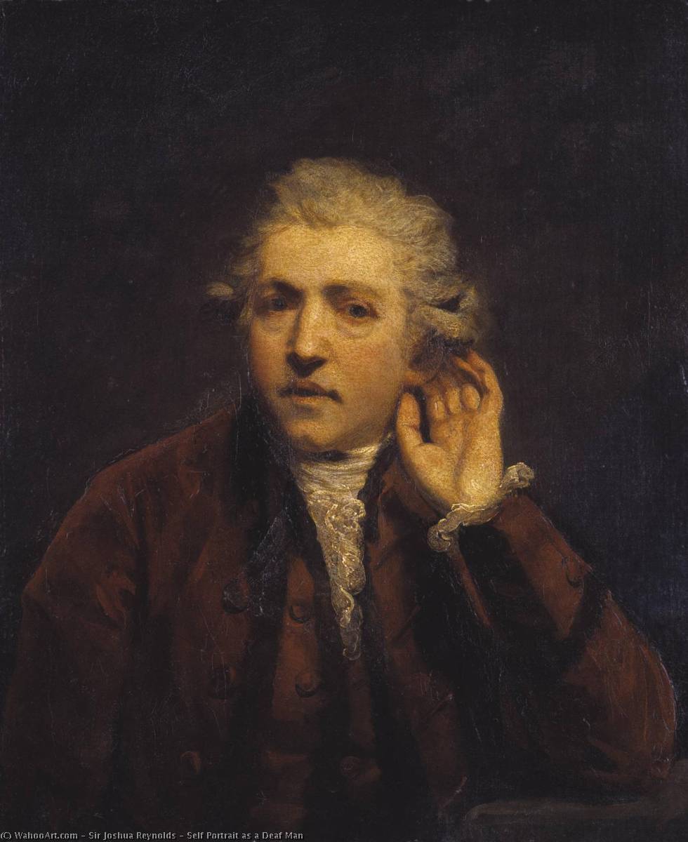 Wikioo.org - Encyklopedia Sztuk Pięknych - Malarstwo, Grafika Joshua Reynolds - Self Portrait as a Deaf Man