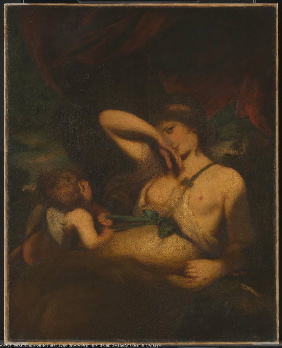 Wikioo.org - The Encyclopedia of Fine Arts - Painting, Artwork by Joshua Reynolds - A Nymph and Cupid ‘The Snake in the Grass’
