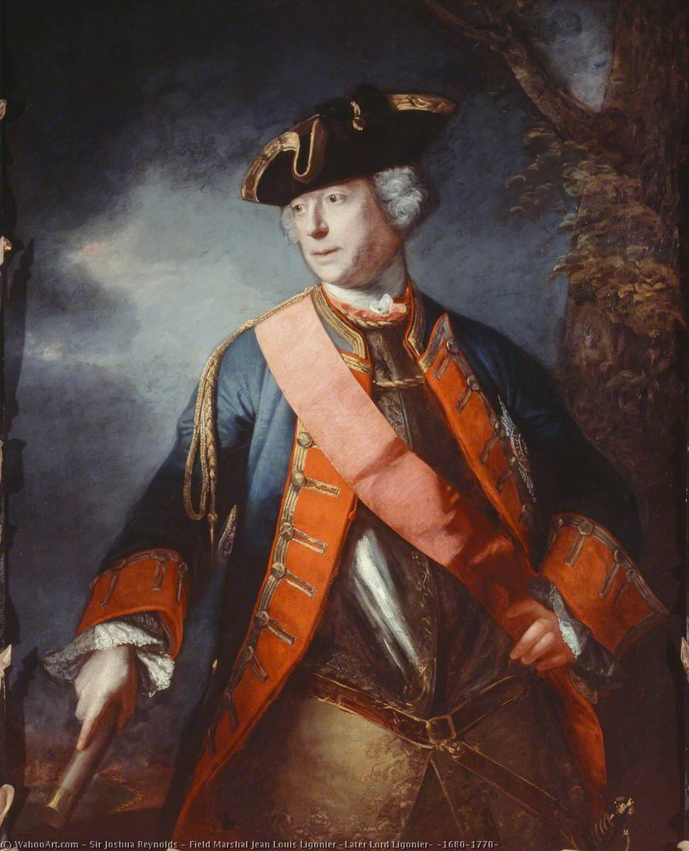 Wikioo.org - สารานุกรมวิจิตรศิลป์ - จิตรกรรม Joshua Reynolds - Field Marshal Jean Louis Ligonier (Later Lord Ligonier) (1680–1770)