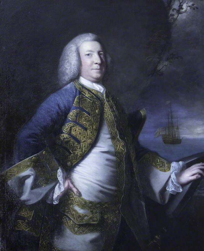 Wikioo.org - The Encyclopedia of Fine Arts - Painting, Artwork by Joshua Reynolds - Admiral Sir George Anson (1697–1762), Baron Anson of Soberton