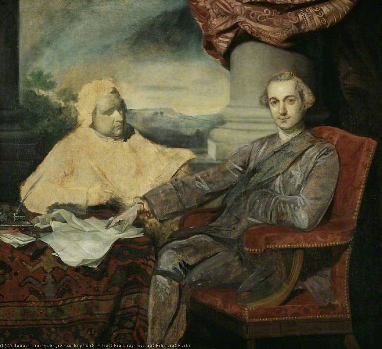 Wikioo.org - The Encyclopedia of Fine Arts - Painting, Artwork by Joshua Reynolds - Lord Rockingham and Edmund Burke
