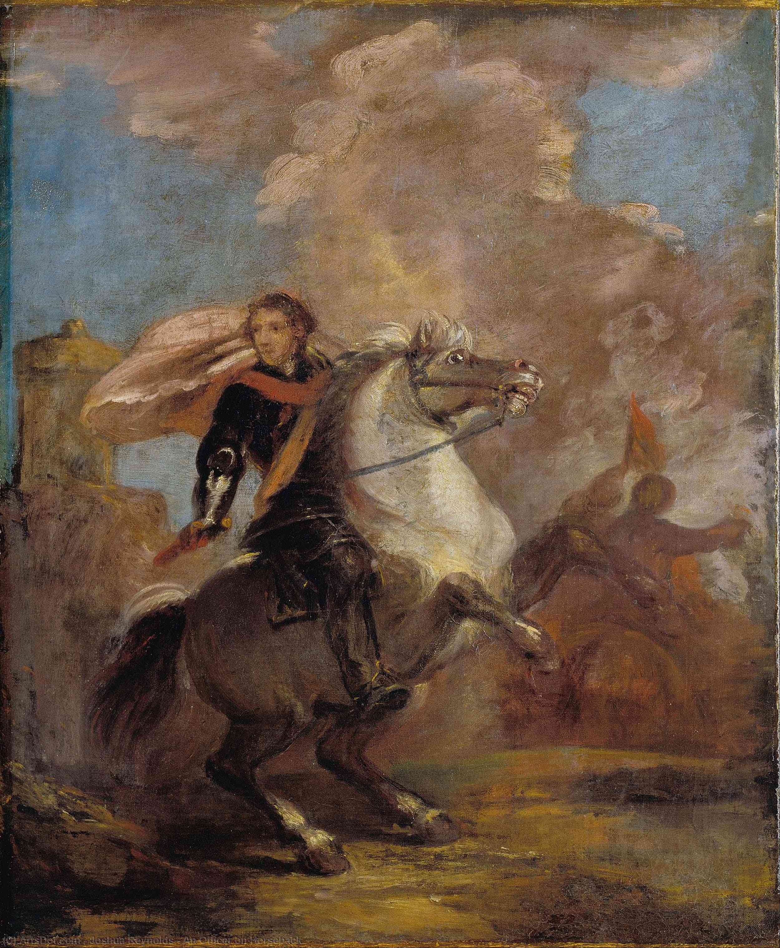 Wikioo.org - The Encyclopedia of Fine Arts - Painting, Artwork by Joshua Reynolds - An Officer on Horseback