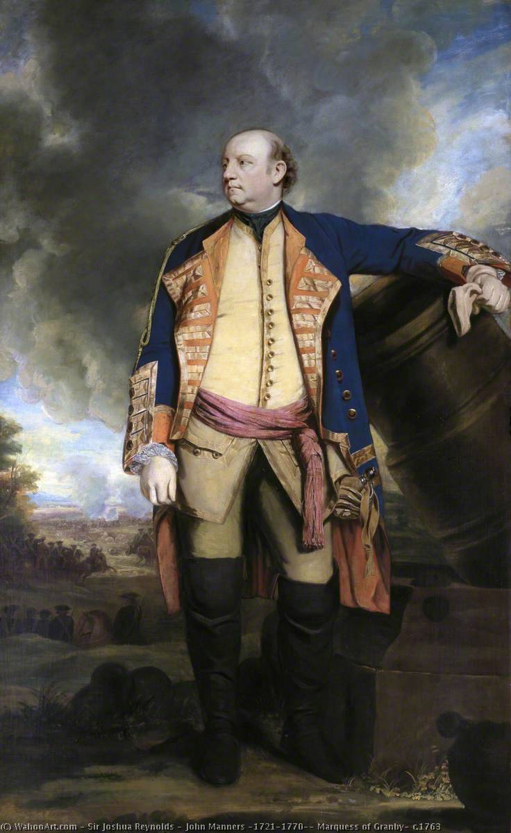 Wikioo.org - สารานุกรมวิจิตรศิลป์ - จิตรกรรม Joshua Reynolds - John Manners (1721–1770), Marquess of Granby, c.1763