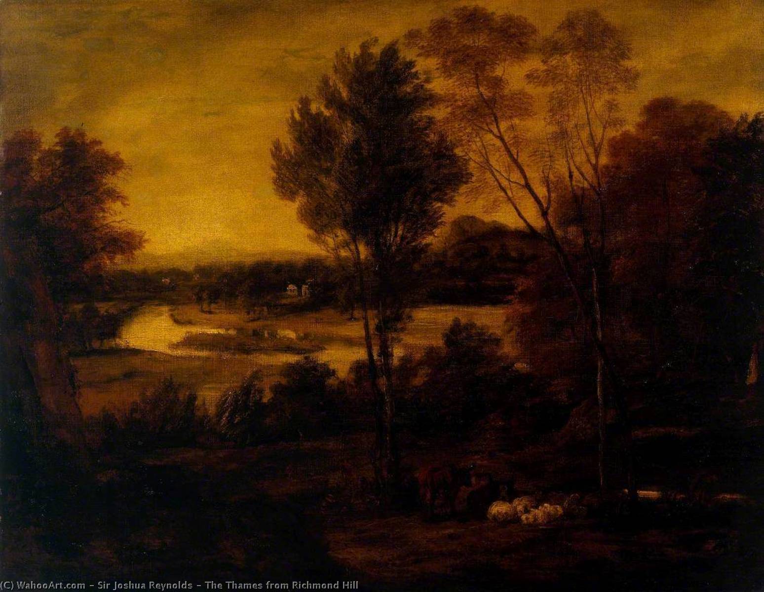 WikiOO.org - Encyclopedia of Fine Arts - Lukisan, Artwork Joshua Reynolds - The Thames from Richmond Hill