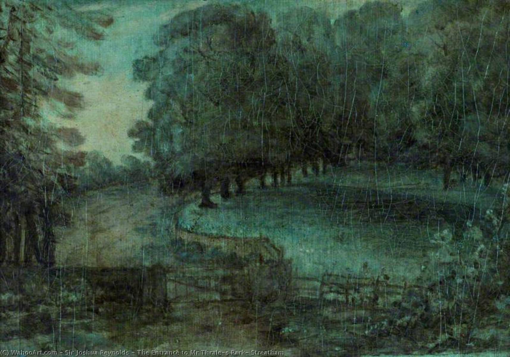 Wikioo.org - The Encyclopedia of Fine Arts - Painting, Artwork by Joshua Reynolds - The Entrance to Mr Thrale's Park, Streatham