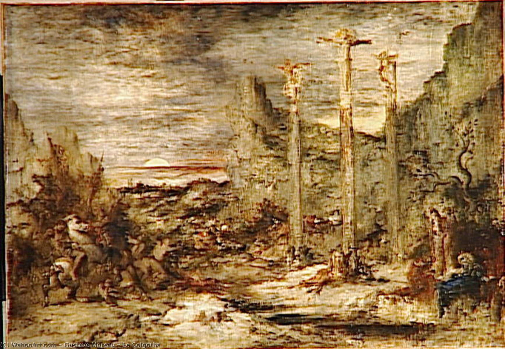 Wikioo.org - The Encyclopedia of Fine Arts - Painting, Artwork by Gustave Moreau - Le Golgotha