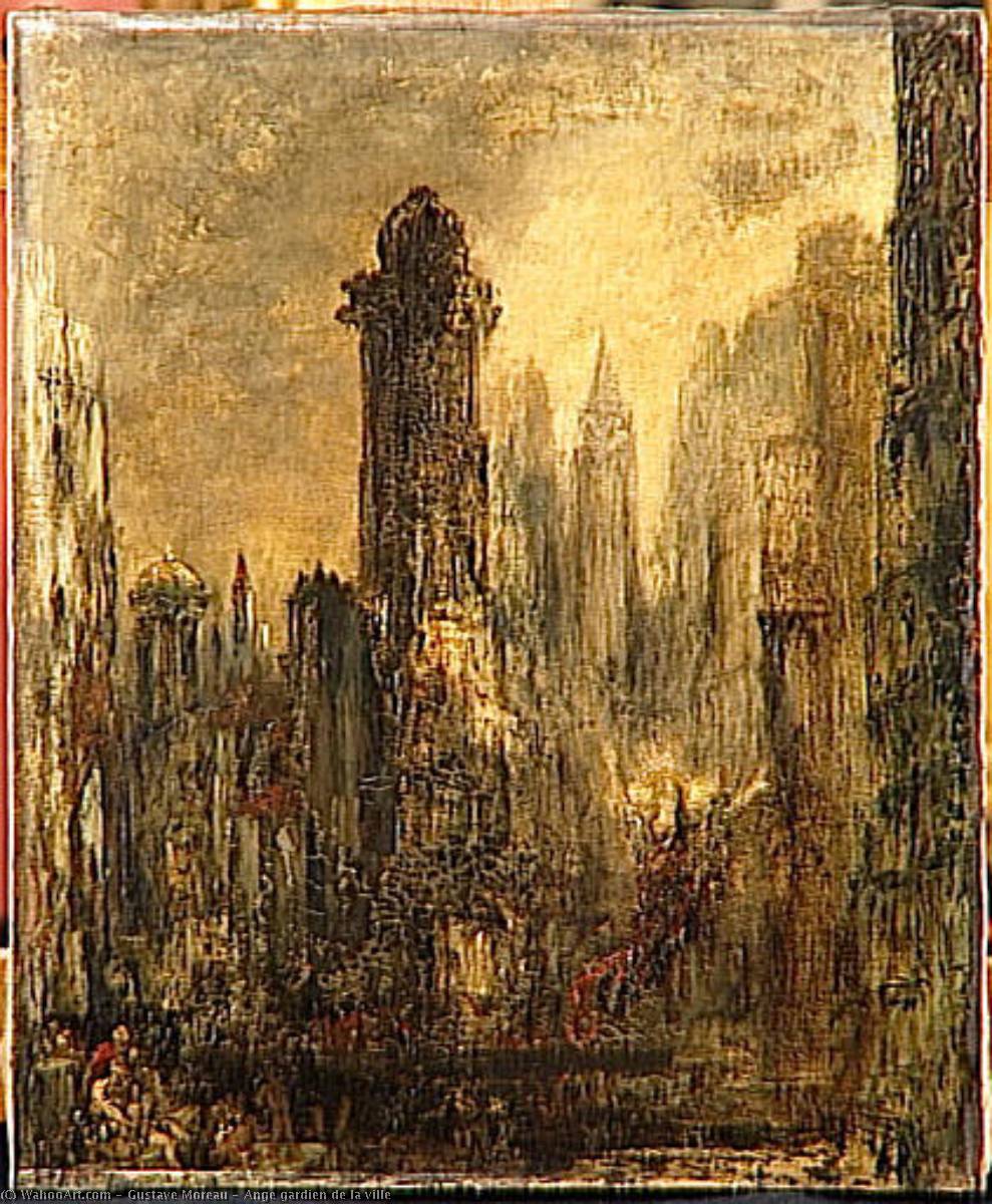 Wikioo.org - The Encyclopedia of Fine Arts - Painting, Artwork by Gustave Moreau - Ange gardien de la ville