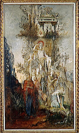 Wikioo.org - The Encyclopedia of Fine Arts - Painting, Artwork by Gustave Moreau - Les Muses quittent Apollon, leur père, pour aller éclairer le monde