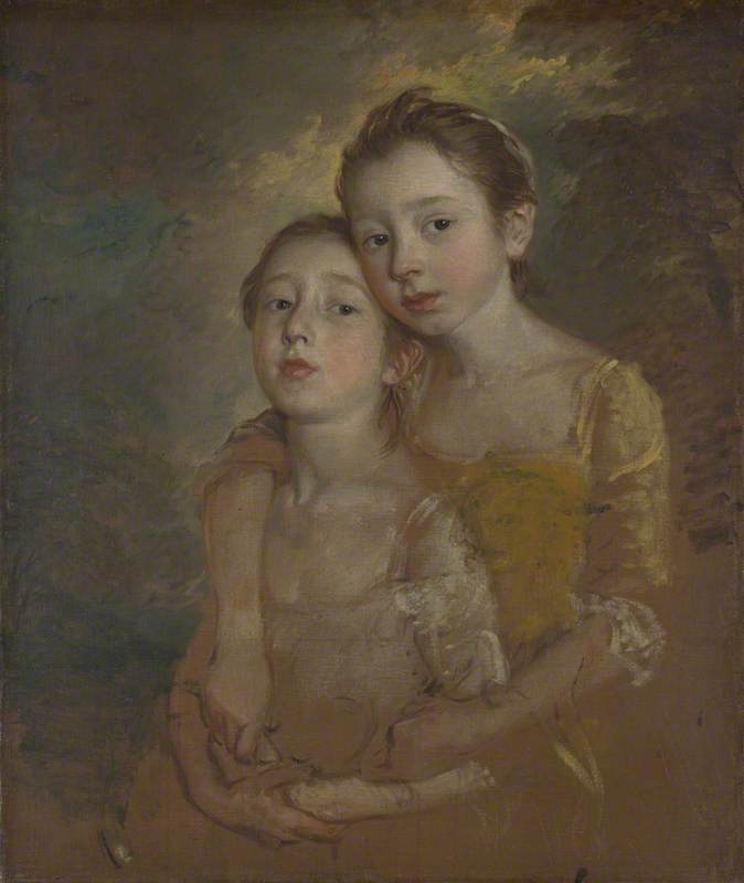 Wikioo.org - The Encyclopedia of Fine Arts - Painting, Artwork by Thomas Gainsborough - The Painter's Daughters with a Cat
