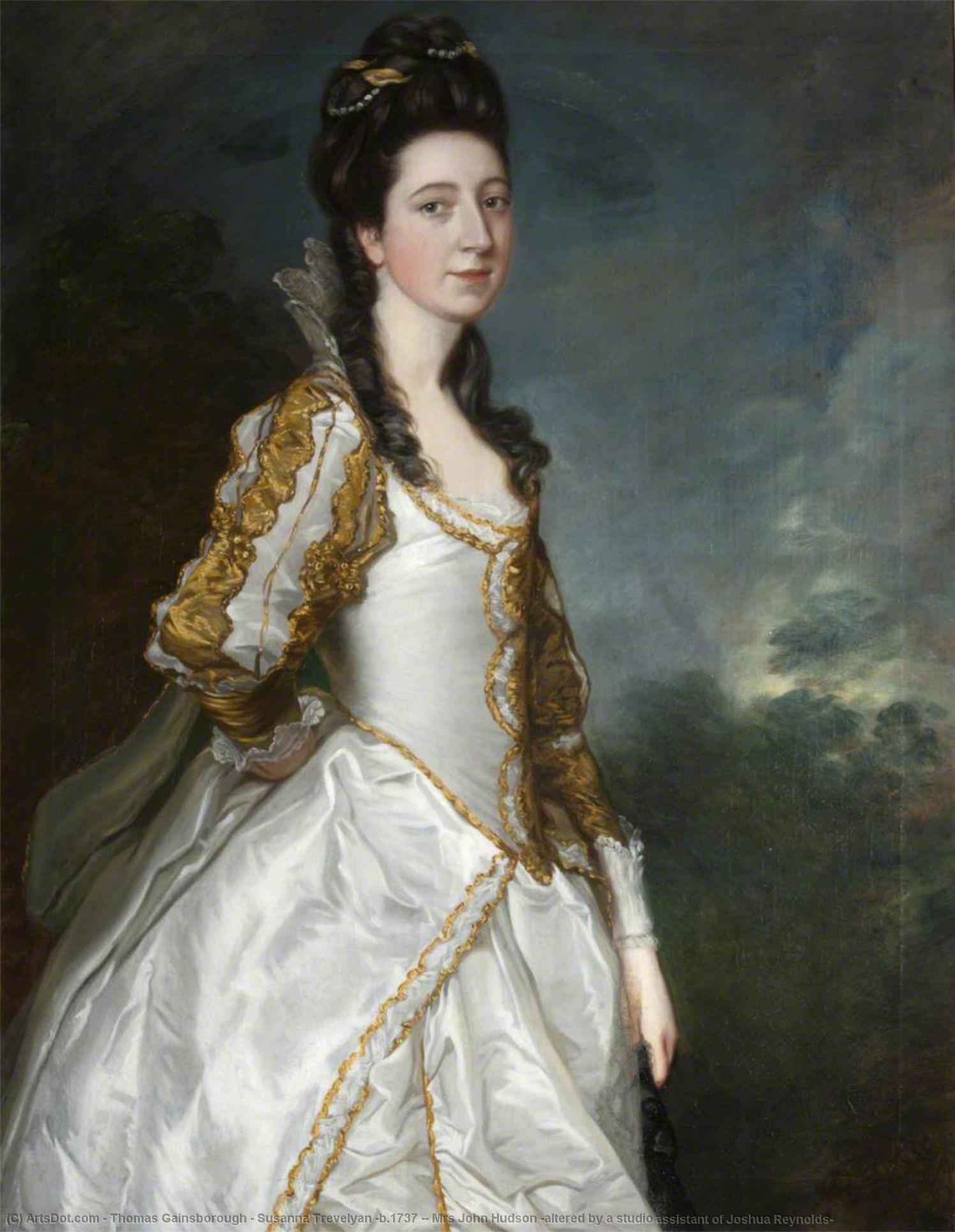 Wikioo.org - The Encyclopedia of Fine Arts - Painting, Artwork by Thomas Gainsborough - Susanna Trevelyan (b.1737 ), Mrs John Hudson (altered by a studio assistant of Joshua Reynolds)