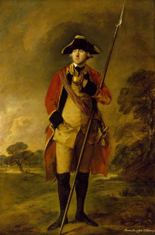 Wikioo.org - Bách khoa toàn thư về mỹ thuật - Vẽ tranh, Tác phẩm nghệ thuật Thomas Gainsborough - The Honourable Thomas Needham (d.1773), in the Uniform of the 3rd Footguards at Ascott, Buckinghamshire